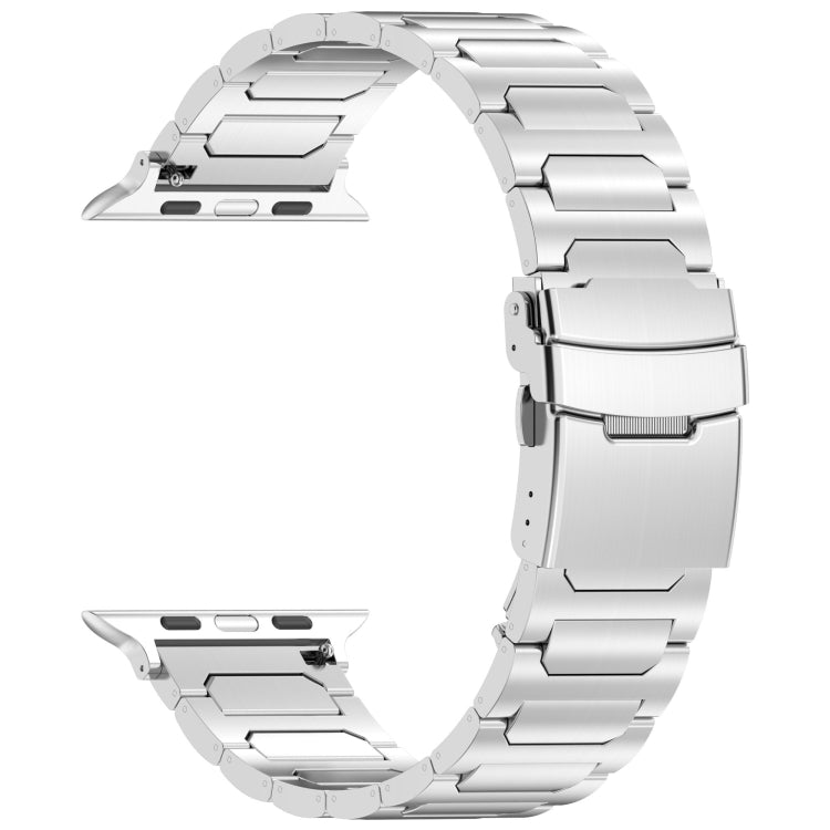 Lisslune | For Apple Watch Ultra 49mm I-shaped titanium metal watch strap (Silver)
