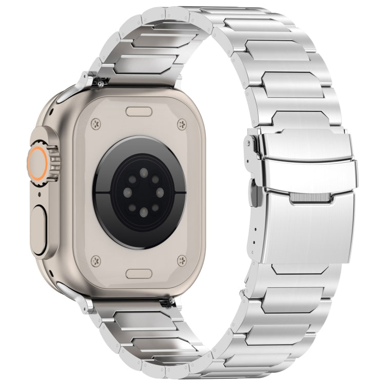 Lisslune | For Apple Watch Ultra 49mm I-shaped titanium metal watch strap (Silver)
