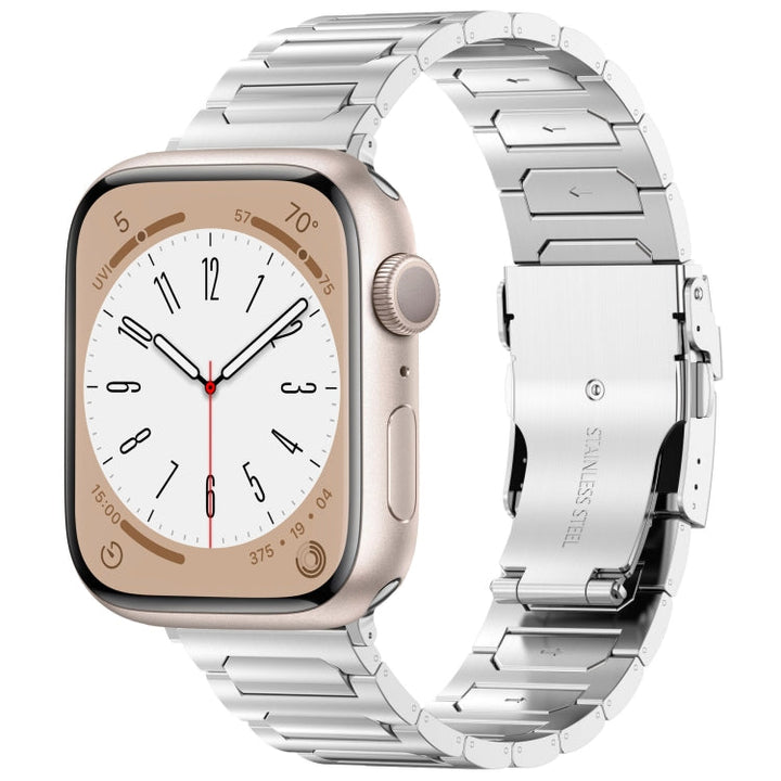 Lisslune | For Apple Watch Series 2 38mm I-shaped titanium metal watch band (Mirror Silver)