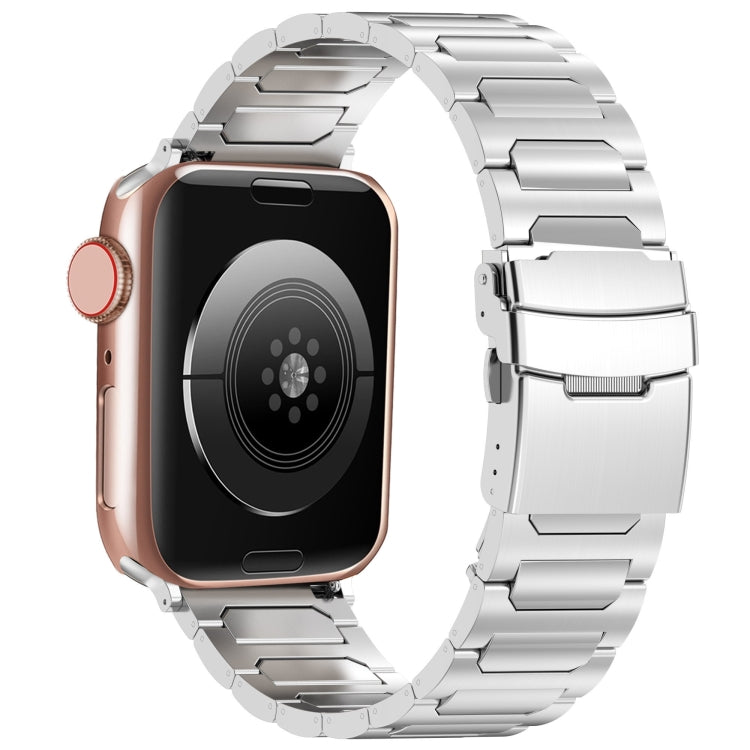Lisslune | For Apple Watch Series 2 38mm I-shaped titanium metal watch band (Mirror Silver)