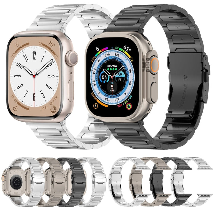Lisslune | For Apple Watch Ultra 49mm I-shaped titanium metal watch band (Mirror Silver)