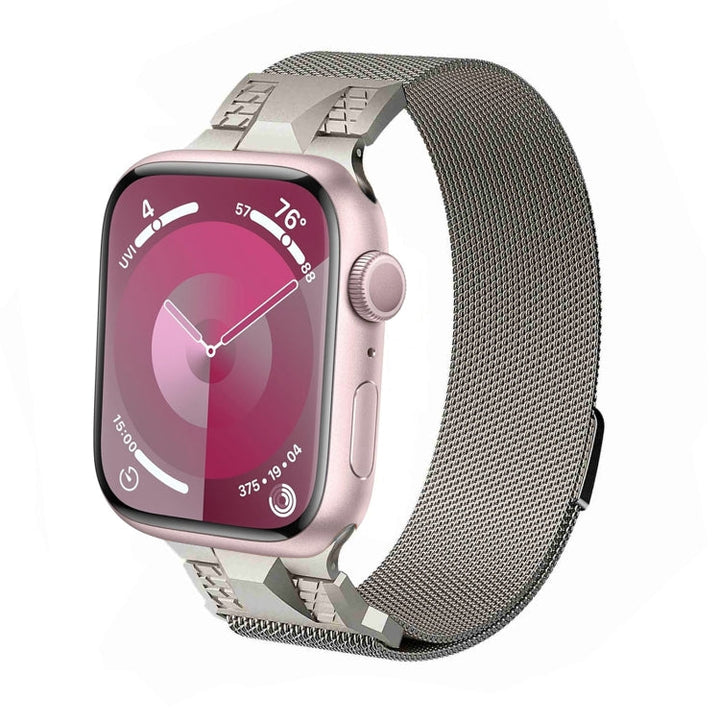 Lisslune | For Apple Watch 42mm Mecha Style Milanese Metal Band (Starlight)