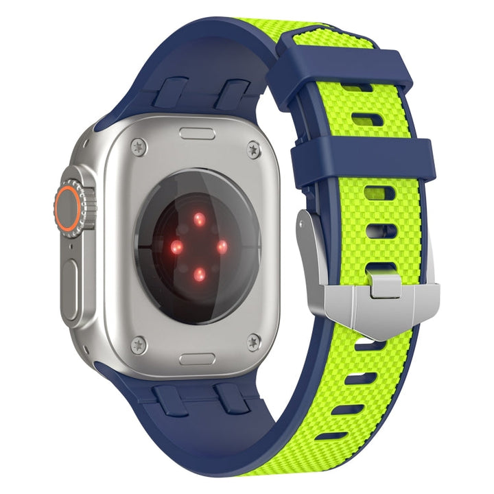 Lisslune | For Apple Watch Series 9 45mm Oak Silicone Strap (Blue Lime)