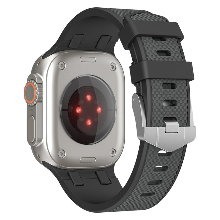 Lisslune | For Apple Watch Ultra 49mm Oak Silicone Watch Strap (Black Grey)