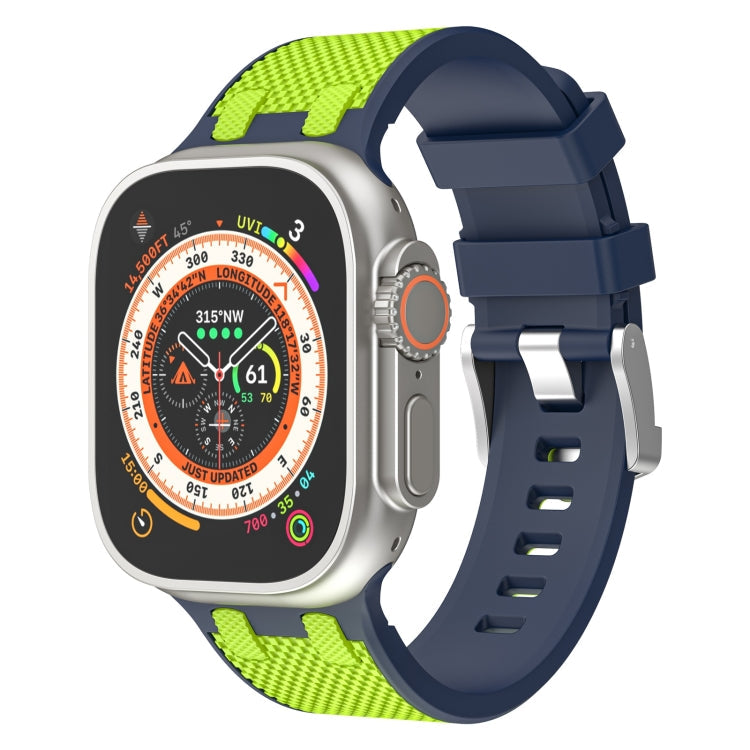 Lisslune | For Apple Watch Ultra 49mm Oak Silicone Watch Strap (Blue Lime)