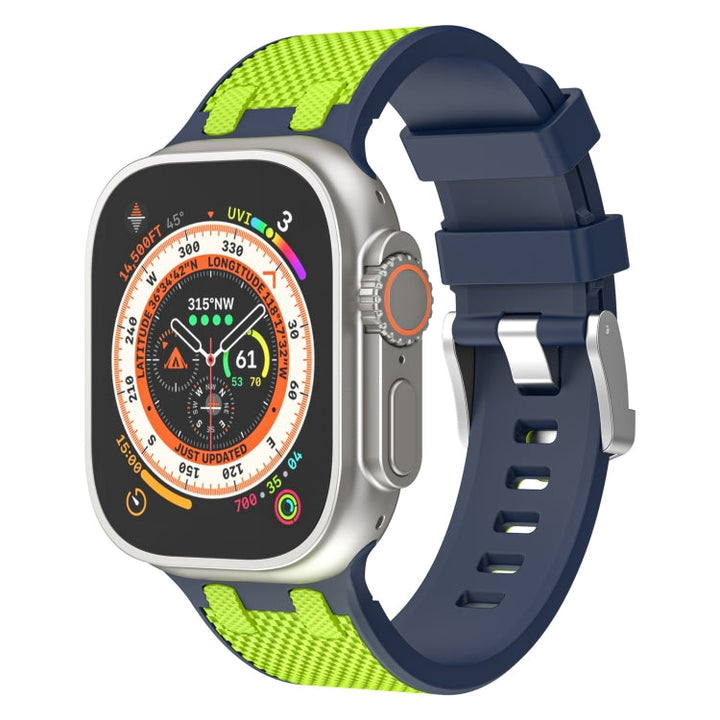 Lisslune | For Apple Watch Ultra 49mm Oak Silicone Watch Strap (Blue Lime)
