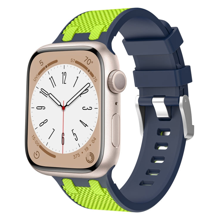 Lisslune | For Apple Watch SE 44mm Oak Silicone Watch Band (Blue Lime)