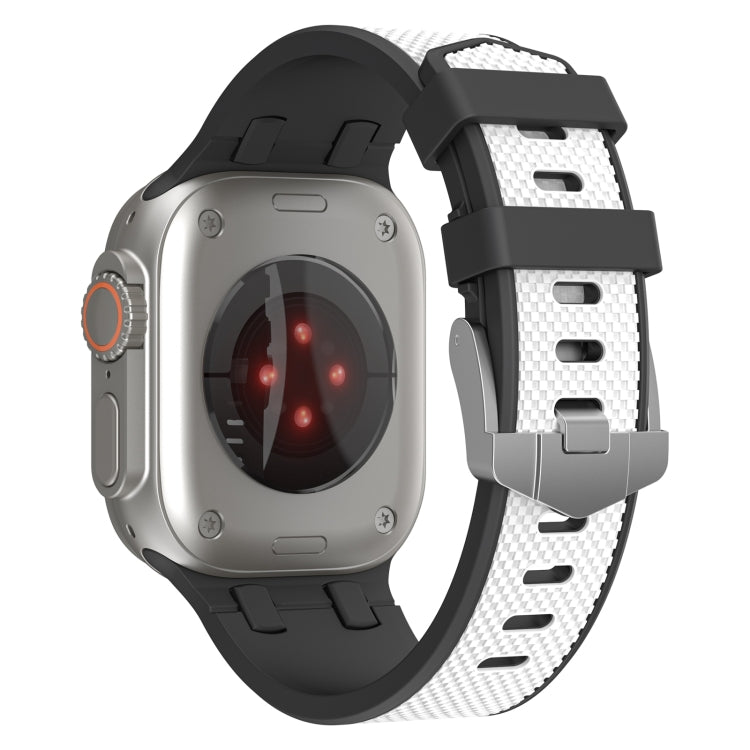 Lisslune | For Apple Watch Series 2 42mm Oak Silicone Watch Strap (Black White)