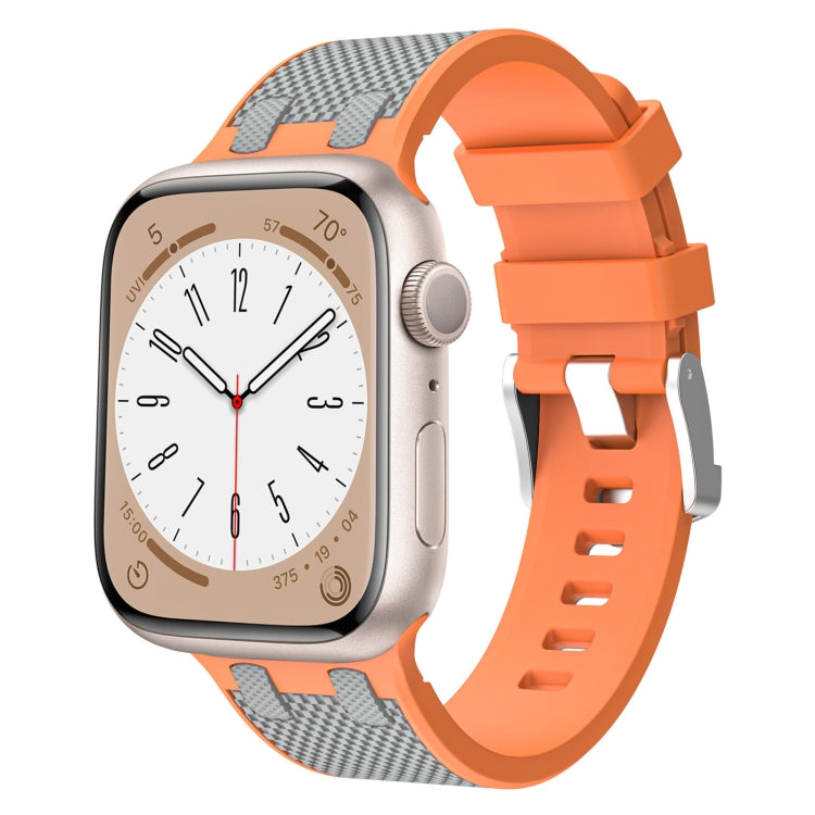 Lisslune | For Apple Watch Series 2 42mm Oak Silicone Watch Band (Orange Gray)