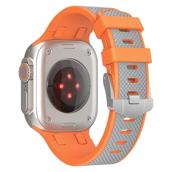 Lisslune | For Apple Watch Series 2 42mm Oak Silicone Watch Band (Orange Gray)