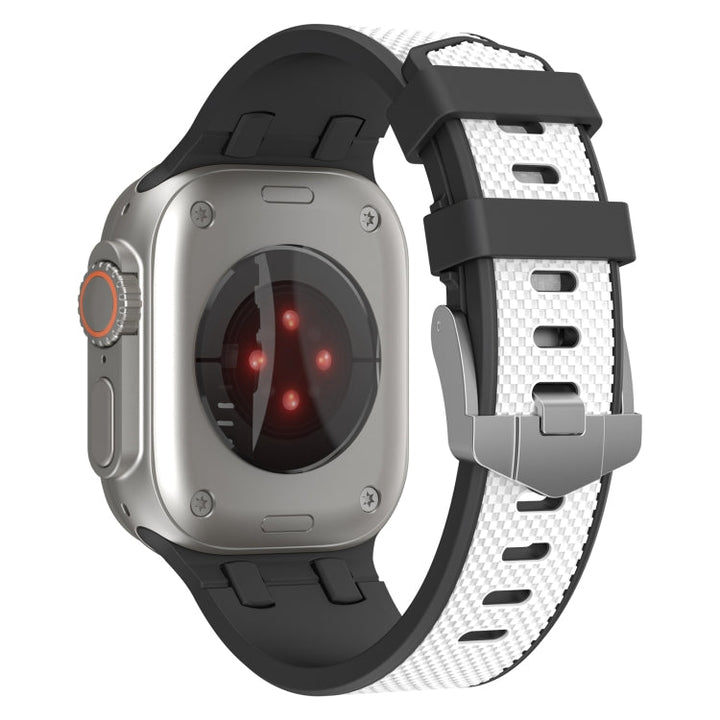 Lisslune | For Apple Watch 42mm Oak Silicone Watch Band (Black White)
