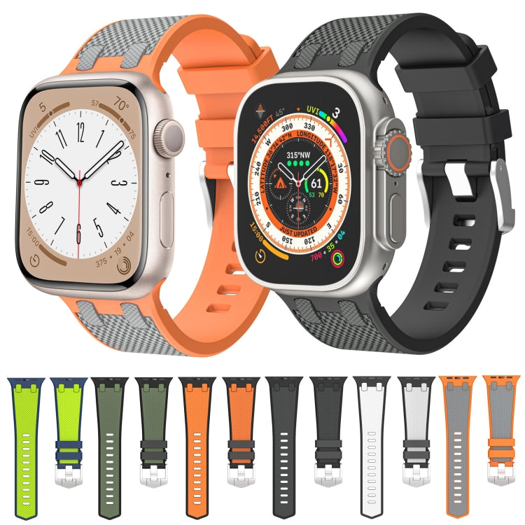 Lisslune | For Apple Watch Ultra 49mm Oak Silicone Watch Strap (Black Army Green)