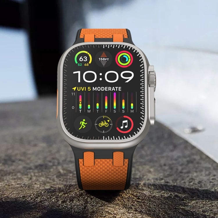 Lisslune | For Apple Watch Ultra 49mm Oak Silicone Watch Strap (Black Army Green)