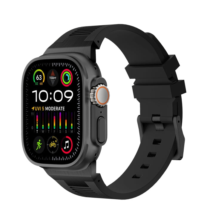 Lisslune | For Apple Watch Ultra 2 49mm Loners Liquid Silicone Watch Strap (Black Black)