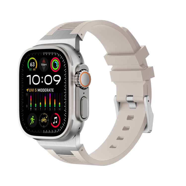 Lisslune | For Apple Watch Ultra 2 49mm Loners Liquid Silicone Watch Band (Silver Starlight)