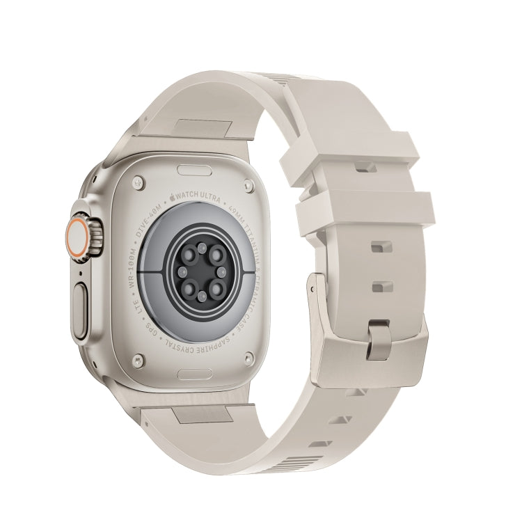 Lisslune | For Apple Watch SE 2023 44mm Loners Liquid Silicone Watch Band (Titanium Starlight)