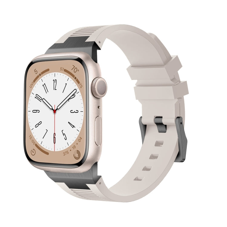 Lisslune | For Apple Watch Series 9 45mm Loners Liquid Silicon Watch Band (Black Star Light)