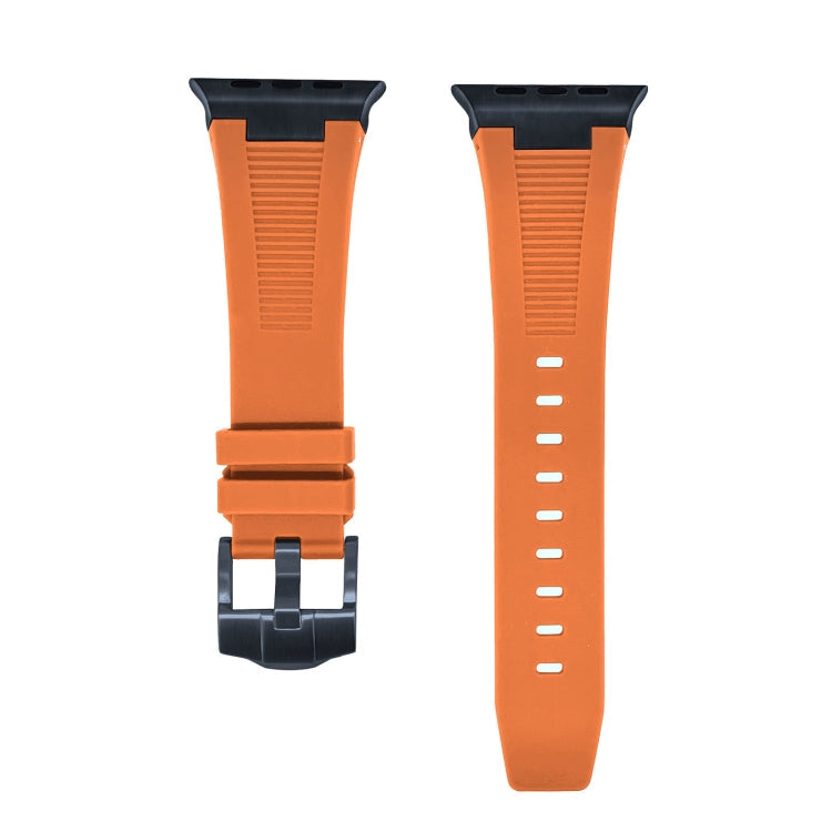 Lisslune | For Apple Watch Ultra 49mm Loners Liquid Silicone Watch Band (Black Orange)