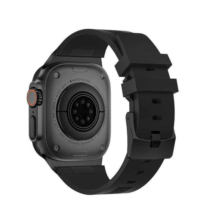 Lisslune | For Apple Watch Ultra 49mm Loners Liquid Silicone Watch Strap (Black Black)