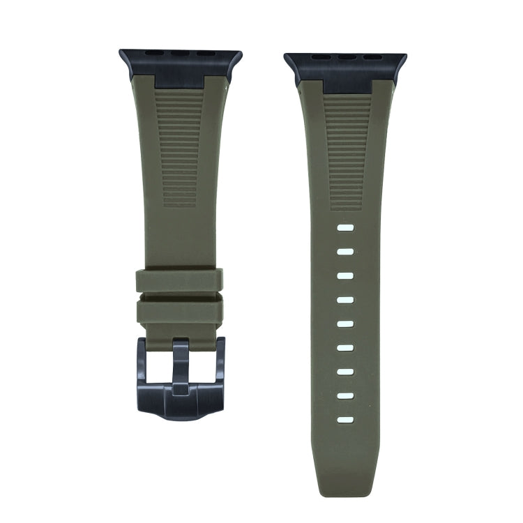Lisslune | For Apple Watch Ultra 49mm Loners Liquid Silicone Watch Band (Black Green)