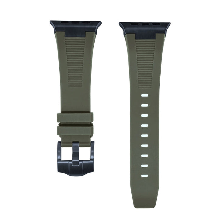 Lisslune | For Apple Watch Ultra 49mm Loners Liquid Silicone Watch Band (Black Green)