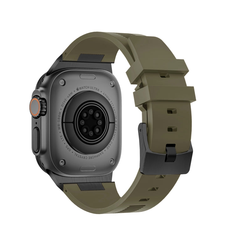 Lisslune | For Apple Watch Ultra 49mm Loners Liquid Silicone Watch Band (Black Green)