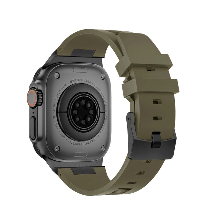 Lisslune | For Apple Watch Ultra 49mm Loners Liquid Silicone Watch Band (Black Green)