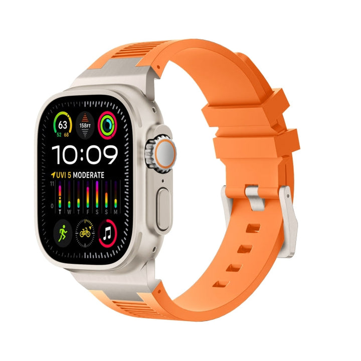 Lisslune | For Apple Watch Ultra 49mm Loners Liquid Silicone Watch Band (Titanium Orange)