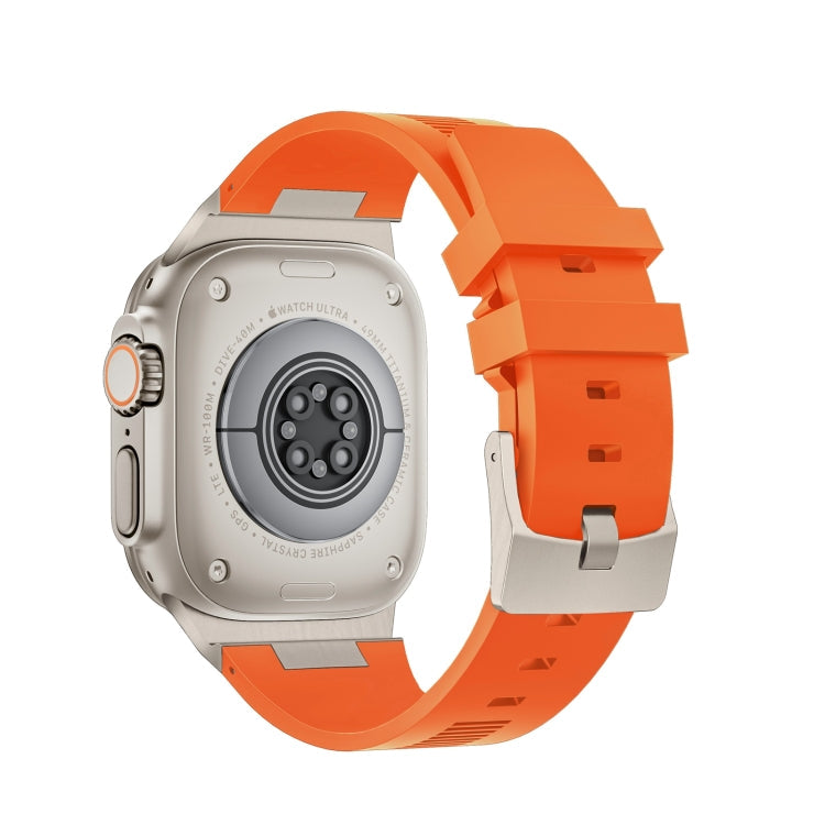 Lisslune | For Apple Watch Ultra 49mm Loners Liquid Silicone Watch Band (Titanium Orange)