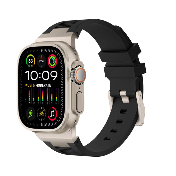 Lisslune | For Apple Watch Ultra 49mm Loners Liquid Silicone Watch Strap (Titanium Black)