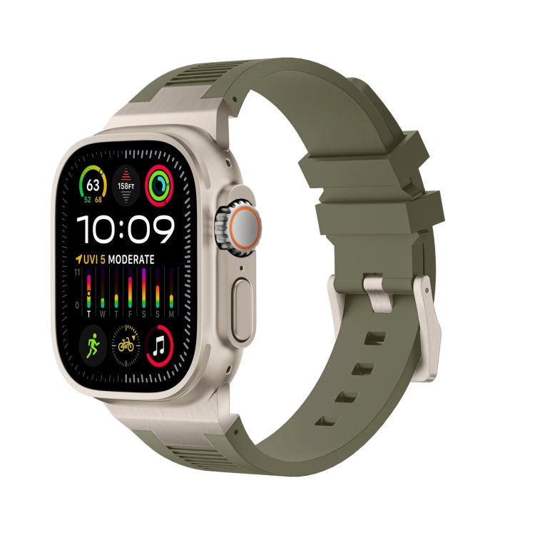 Lisslune | For Apple Watch Ultra 49mm Loners Liquid Silicone Strap (Titanium Green)