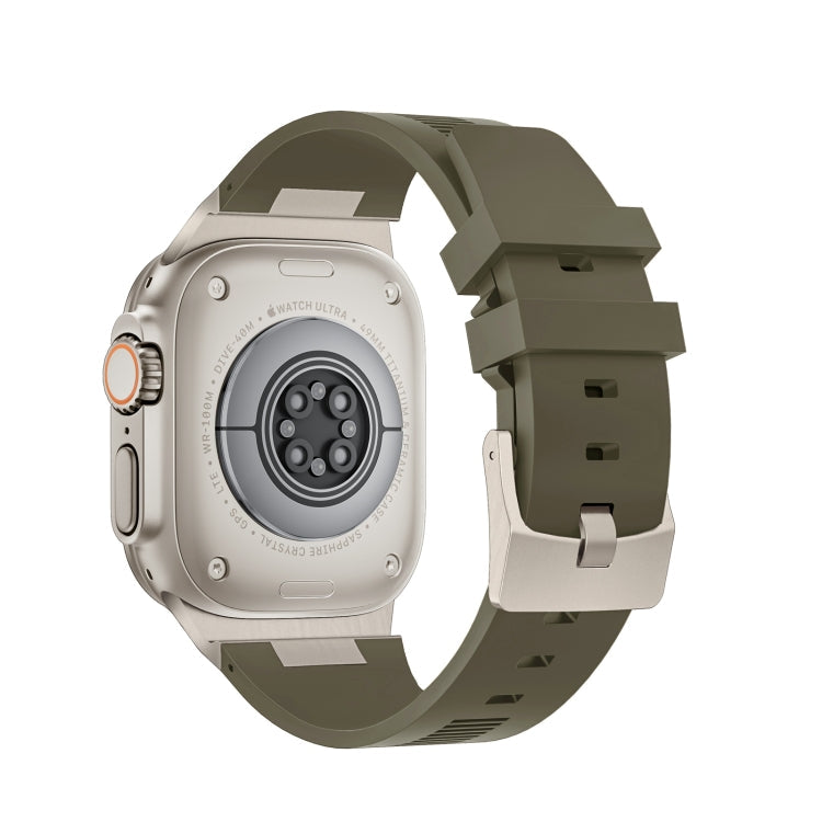 Lisslune | For Apple Watch Ultra 49mm Loners Liquid Silicone Strap (Titanium Green)