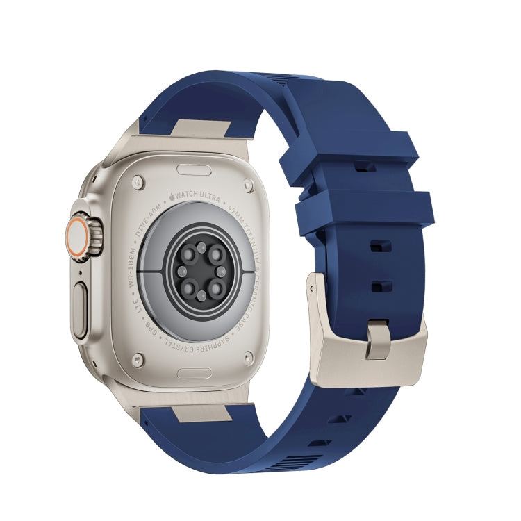 Lisslune | For Apple Watch Ultra 49mm Loners Liquid Silicone Watch Band (Titanium Midnight Blue)