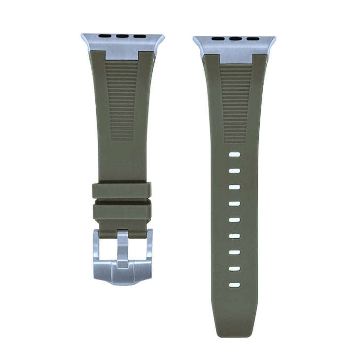Lisslune | For Apple Watch Ultra 49mm Loners Liquid Silicone Watch Band (Silver Green)