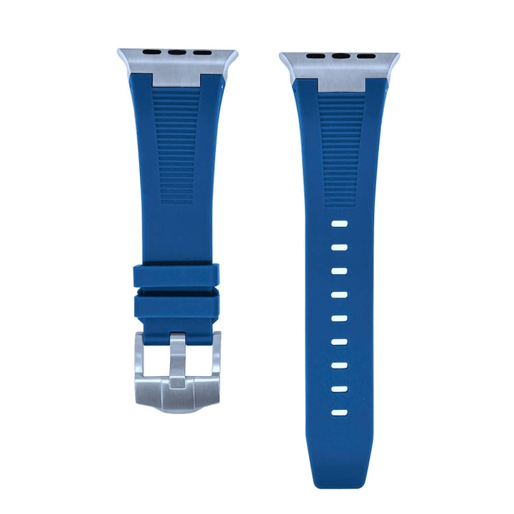 Lisslune | For Apple Watch Ultra 49mm Loners Liquid Silicone Watch Strap (Silver Midnight Blue)