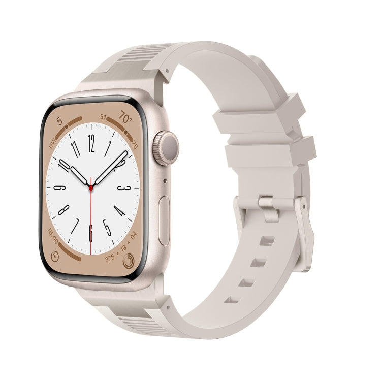 Lisslune | For Apple Watch SE 2022 44mm Loners Liquid Silicone Watch Strap (Titanium Starlight)