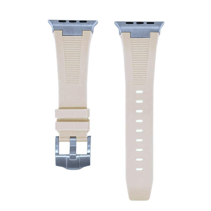 Lisslune | For Apple Watch SE 2022 44mm Loners Liquid Silicone Watch Strap (Silver Starlight)