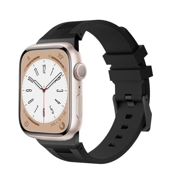 Lisslune | For Apple Watch SE 44 mm Loners Liquid Silicone Watch Band (Black Black)