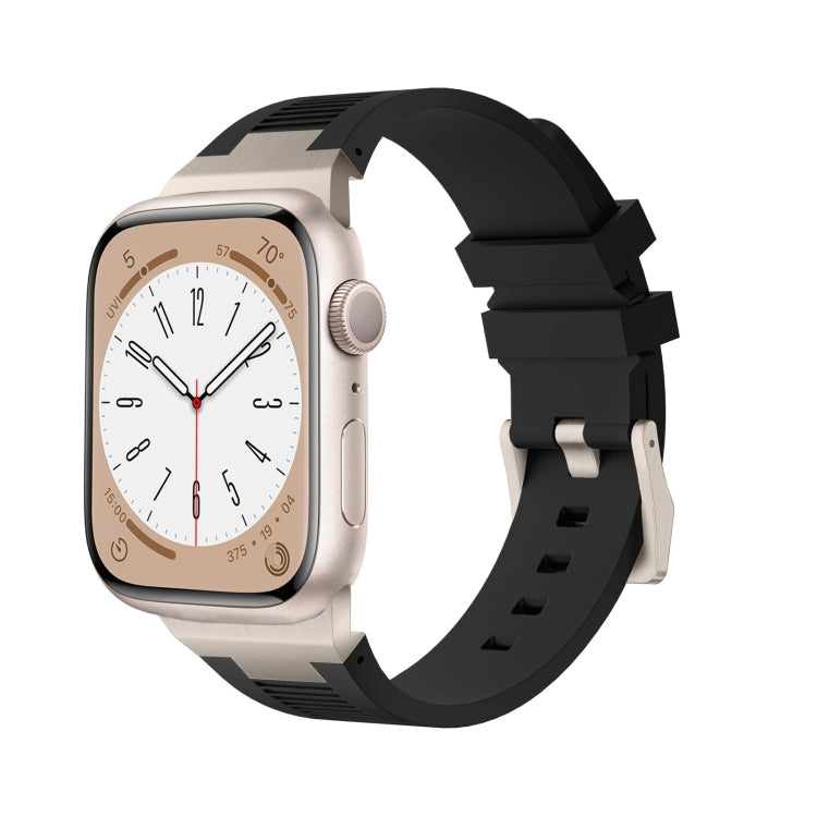 Lisslune | For Apple Watch SE 44mm Loners Liquid Silicone Watch Band (Titan Black)