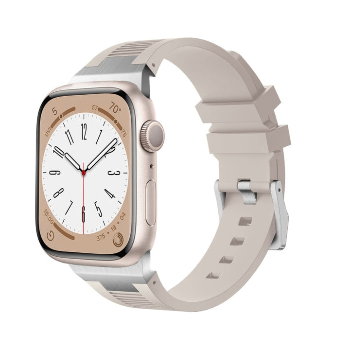 Lisslune | For Apple Watch SE 44mm Loners Liquid Silicone Watch Band (Silver Starry Sky)