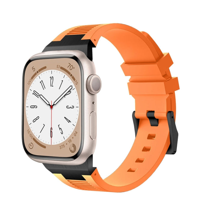 Lisslune | For Apple Watch Series 2 42mm Loners Liquid Silicone Strap (Black Orange)