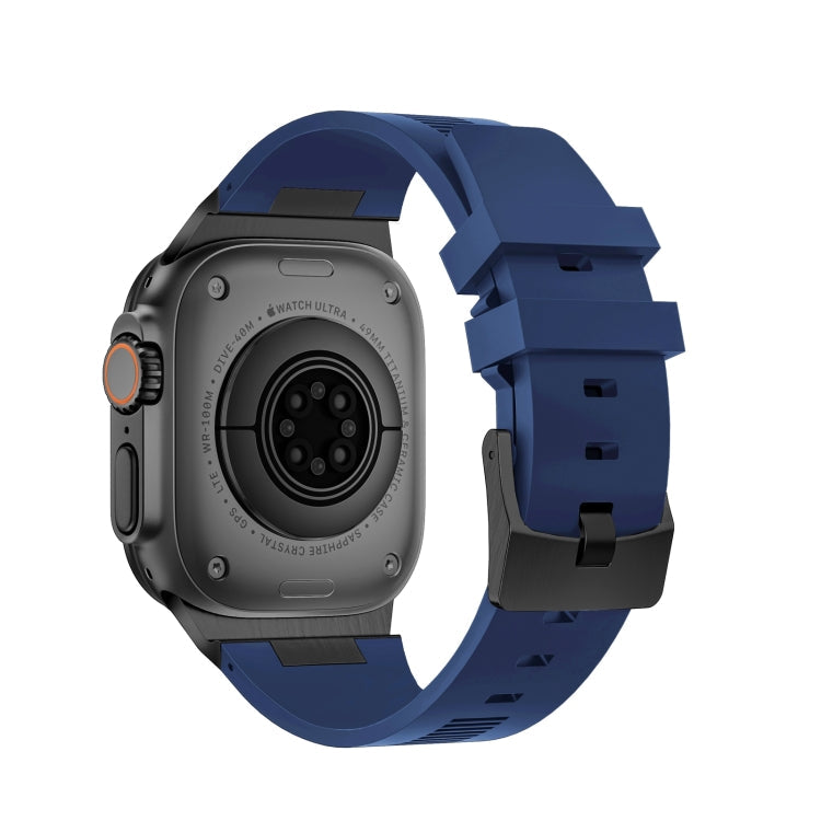 Lisslune | For Apple Watch Series 2 42mm Loners Liquid Silicone Watch Band (Black Midnight Blue)
