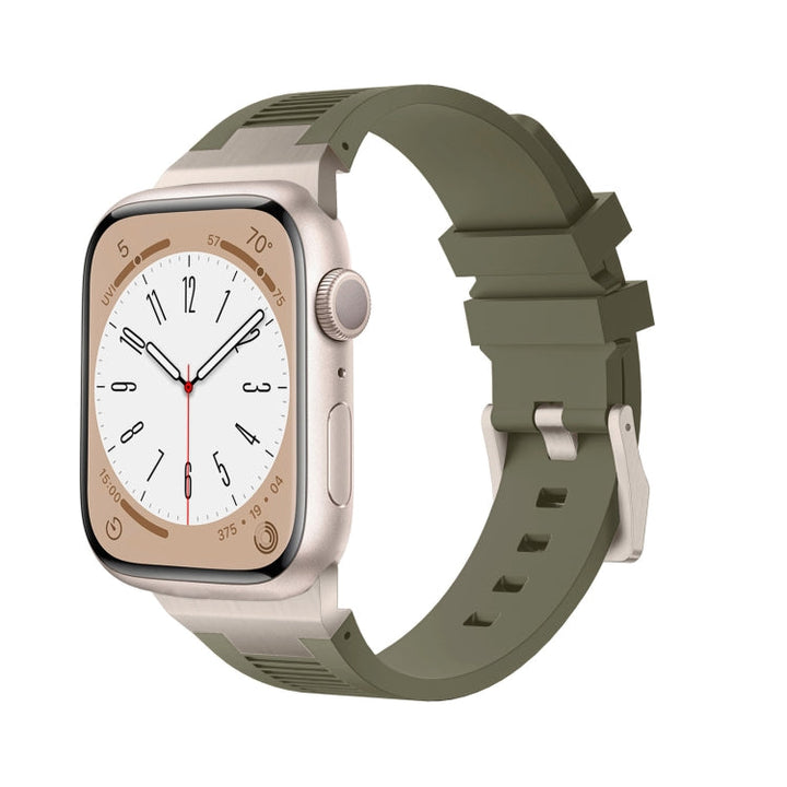 Lisslune | For Apple Watch 42mm Loners Liquid Silicone Watch Band (Titanium Green)