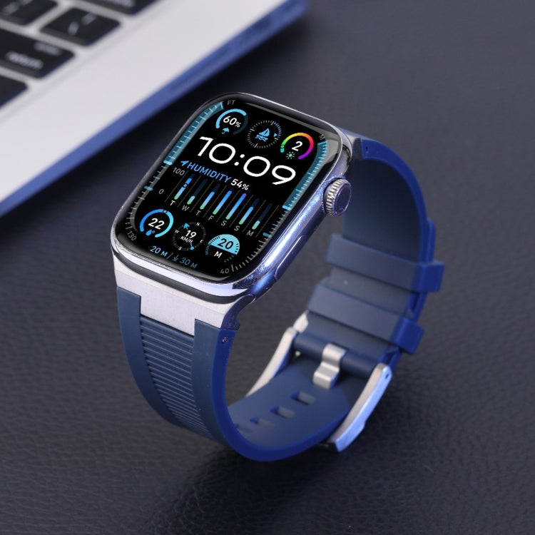 Lisslune | For Apple Watch Ultra 49mm Loners Liquid Silicone Watch Band (Black Orange)