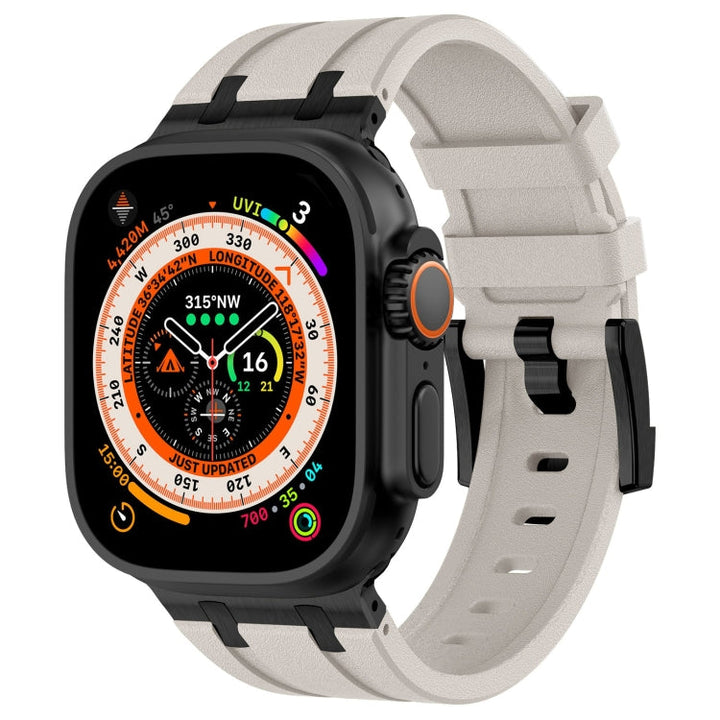 Lisslune | For Apple Watch Ultra 49mm Stone Grain Liquid Silicone Watch Strap (Black Starry Light)
