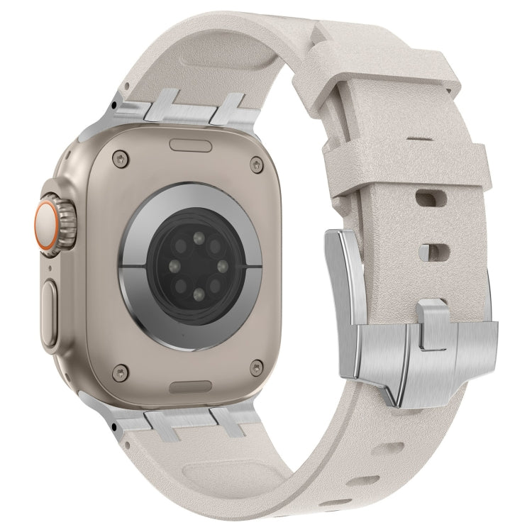 Lisslune | For Apple Watch SE 2022 44mm Stone Grain Liquid Silicone Watch Band (Silver Star Light)