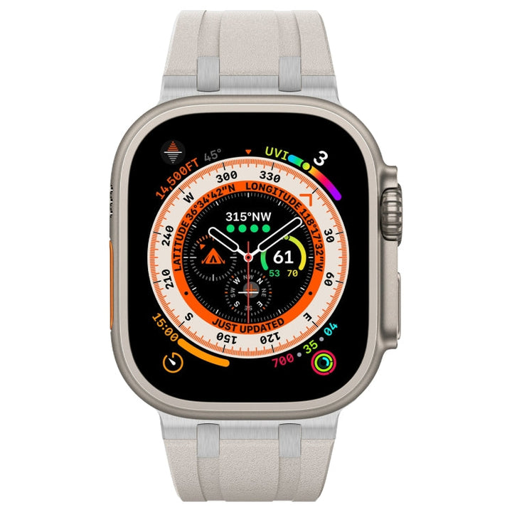 Lisslune | For Apple Watch SE 2022 44mm Stone Grain Liquid Silicone Watch Band (Silver Star Light)
