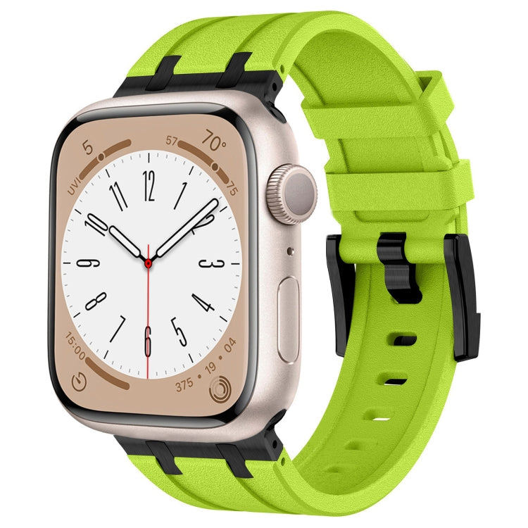 Lisslune | For Apple Watch Series 2 42mm Stone Texture Liquid Silicone Strap (Black Green)
