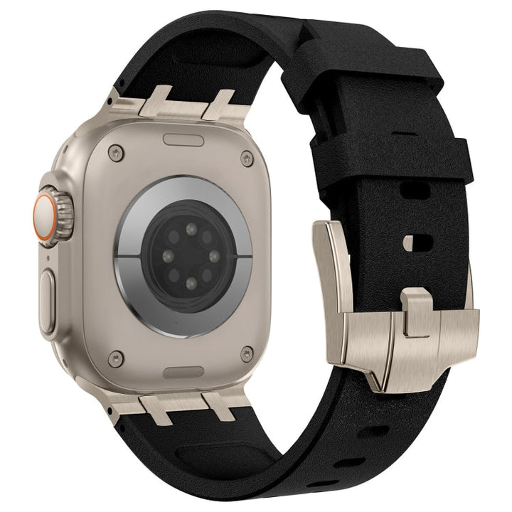 Lisslune | For Apple Watch Series 2 42mm Stone Structure Liquid Silicone Watch Band (Titanium Black)