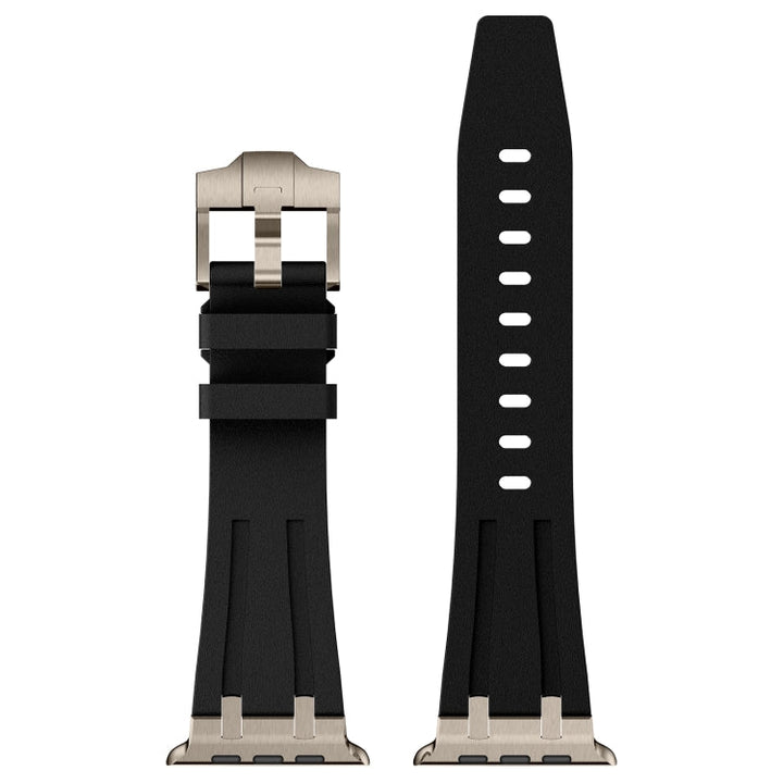 Lisslune | For Apple Watch 42mm Stone Texture Liquid Silicone Strap (Titan Black)